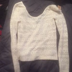 Long Sleeve Knit American Eagle Crop Top